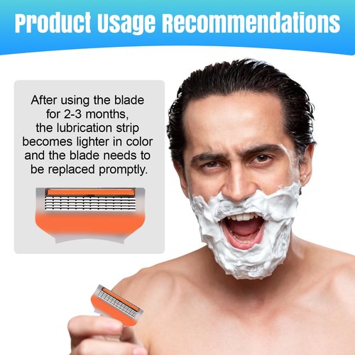 24Pcs Premium Razor Blades for Men - Compatible with fusion 5 blades refills, 5-Layer Stainless Steel Cartridge Refills Compatible with Fusion 5 Style Razors, Value Pack