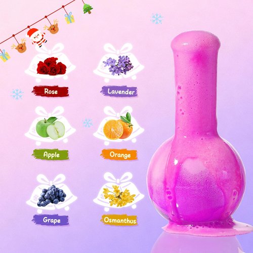 MeCids Magic Potion Bubble Bath Bombs for Kids -Bath Color Tablets Bath Potions for Toddlers Ages 4-12 Fun Science Kit Gift for Birthday, Halloween，Christmas- 6 Pack (Shaped Gems & Stars)