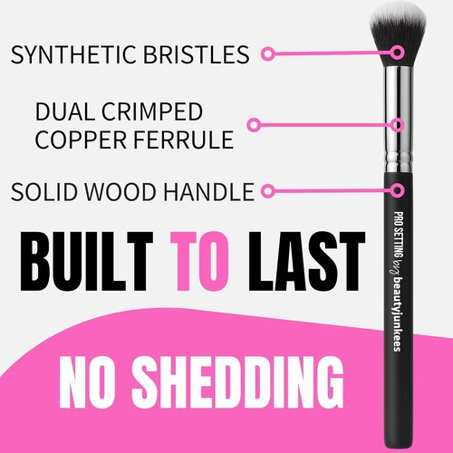 Beauty Junkees Concealer Brush - Small Fluffy Tapered Synthetic Brush for Precision Powder Application