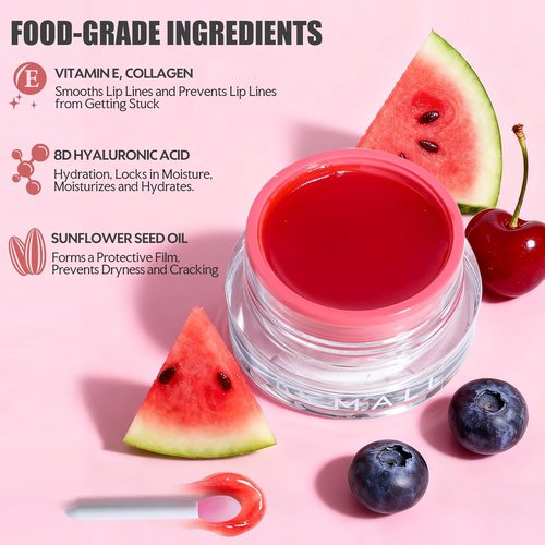BS-MALL Watermelon Lip Balm Butter - Hydrating Overnight Mask for Soft, Kissable Lips | 20g