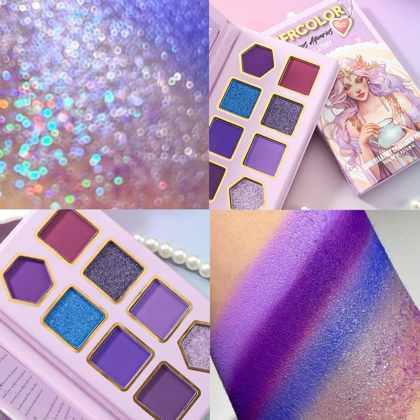Skiennix 12-Color Zodiac Eyeshadow Palette - Highly Pigmented Matte & Metallic Shades for Daily & Professional Use