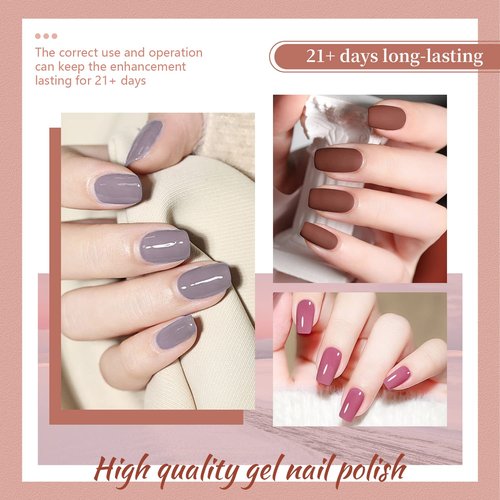 JODSONE Gel Nail Polish Kit with U V Light 32 Color Soak Off Base&Top Glitter Coat Gel Polish for DIY Manicure Lovers
