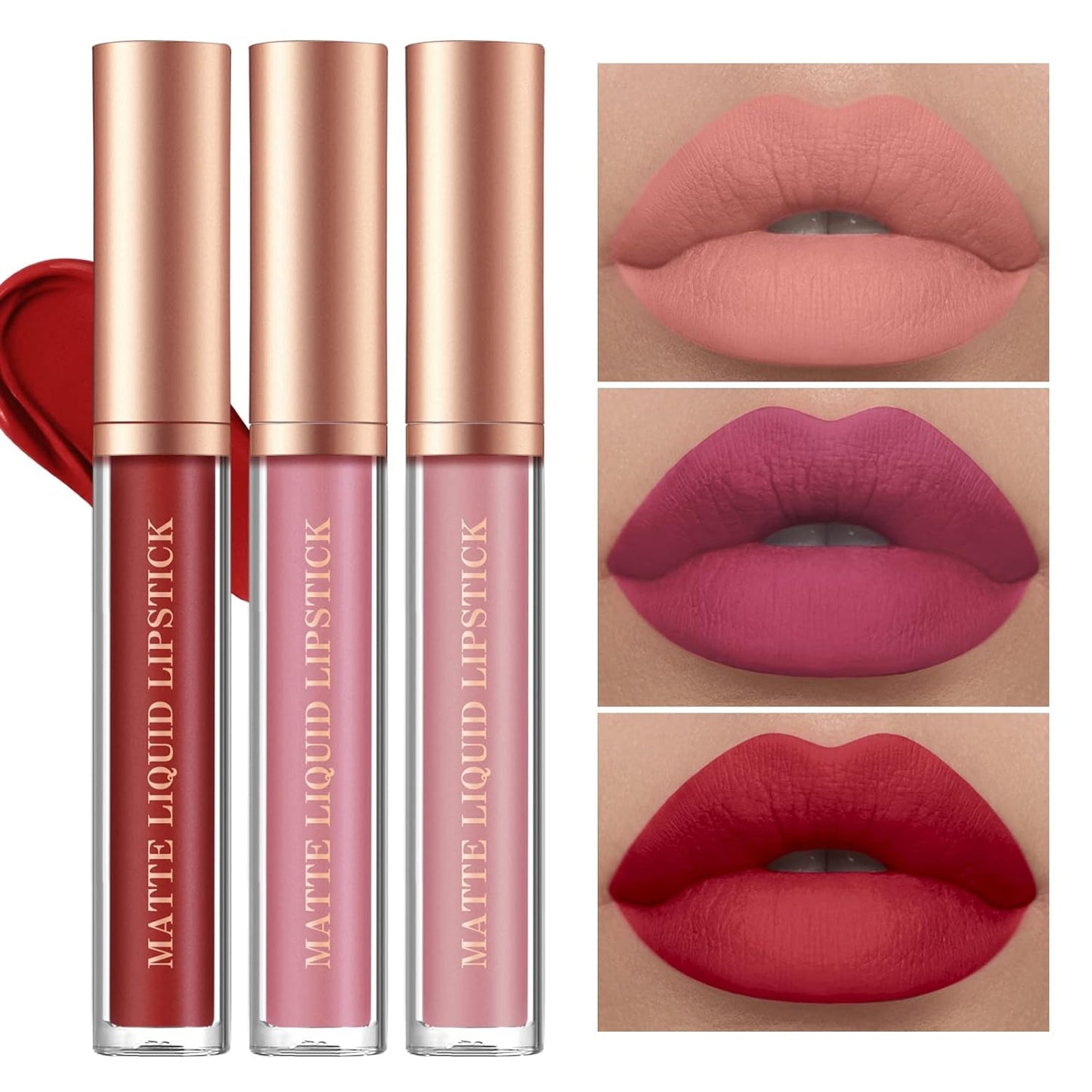 BestLand 12-Piece Matte Liquid Lipstick & Lip Liner Set - Waterproof, Long-Wear Velvet Nude Stains