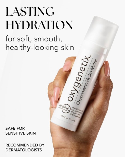 Oxygenetix Oxygenating Hydro-Matrix | Lightweight Aloe-Based Moisturizer with Hyaluronic Acid for Sensitive Skin (2.54oz)