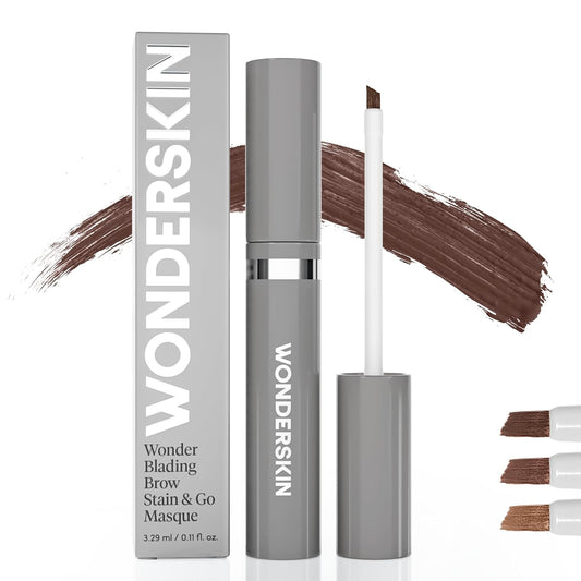 Wonderskin Brow Stain & Go Masque - Long Lasting, Transfer Proof Eyebrow Tint in Dark Brunette