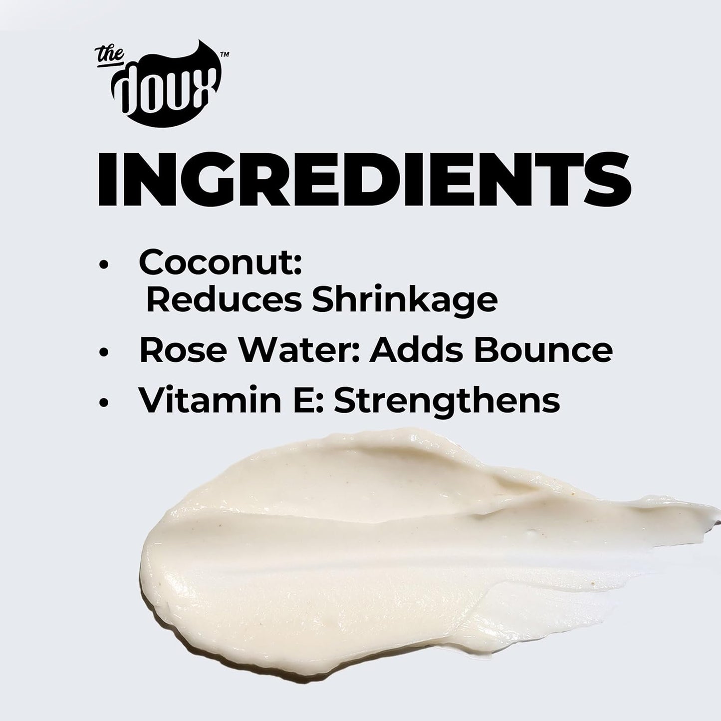 Doux C.R.E.A.M. Curl Defining Cream - Moisturizing Twist & Curl Cream with Coconut & Avocado Oils for Frizz Control