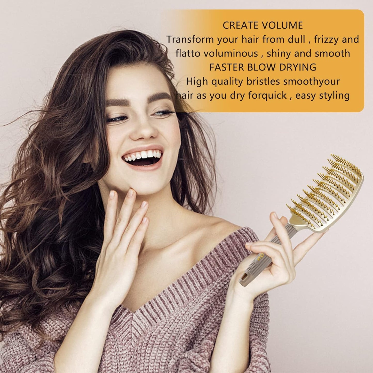 Skiennix Hair Brushes - Vented Curved Brush for Quick Blow Drying & Styling | Paddle Brush for All Hair Types