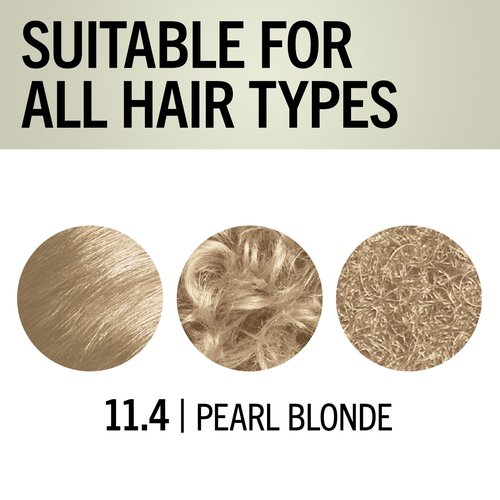 Schwarzkopf Keratin Blonde Hair Dye, 11.4 High Lift Pearl Blonde, Professional Quality Permanent Hair Color, Bond Enforcing System, Pre-Color Serum & Purple Conditioner Included