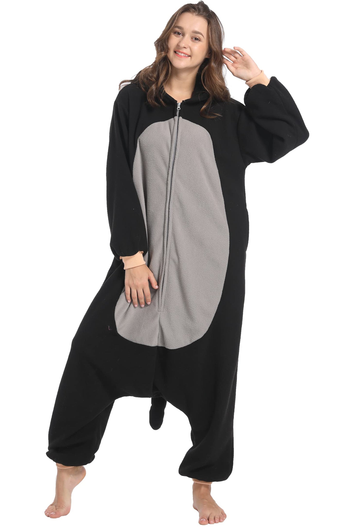 DarkCom Adult Cosplay Tapir Onesie Christmas Pajamas Animal Homewear Polar Fleece Sleepwear for Women Men Medium