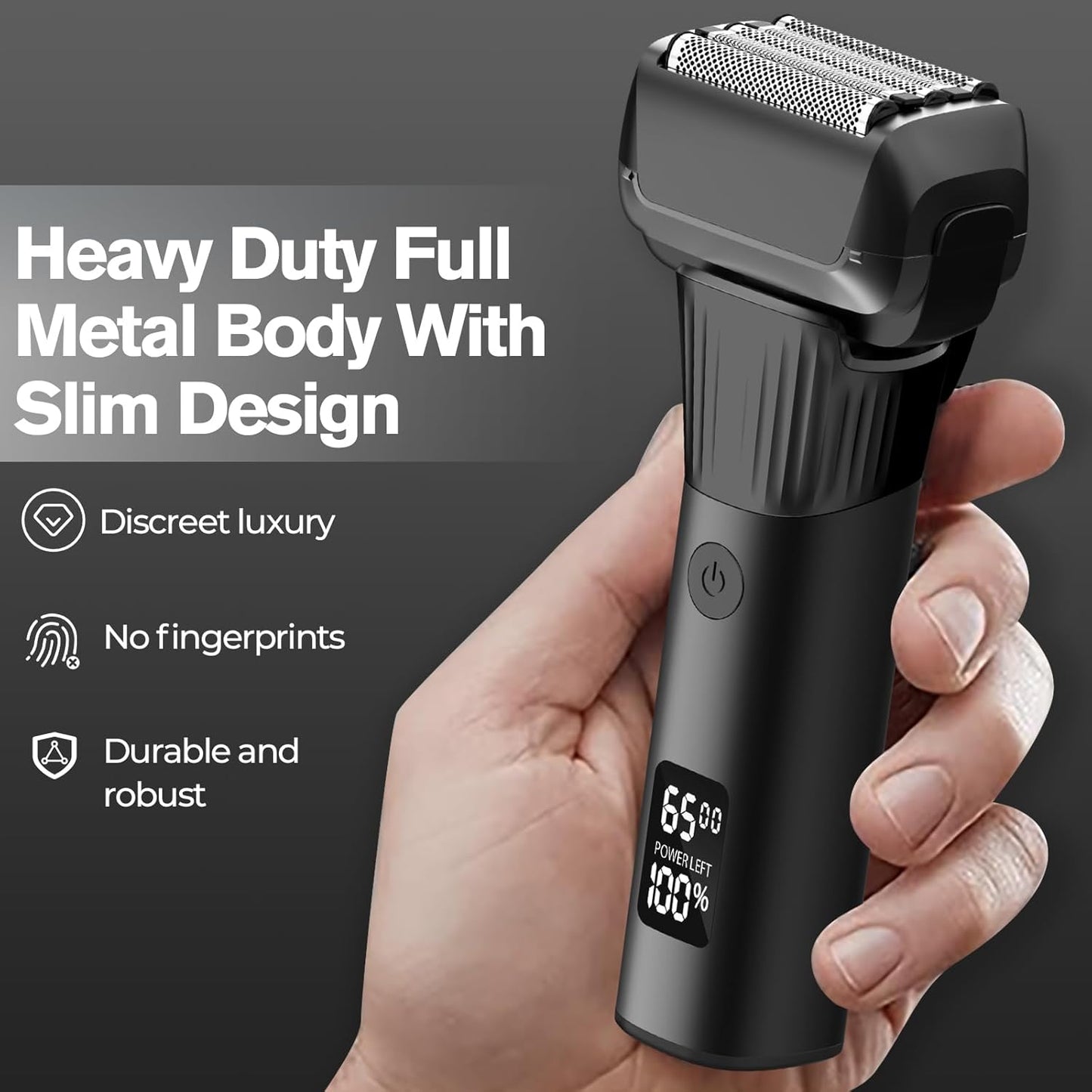 Skiennix 5-Blade Cordless Electric Razor for Men - Close Shaving, Wet/Dry, USB-C Fast Charging, 100 Min Runtime