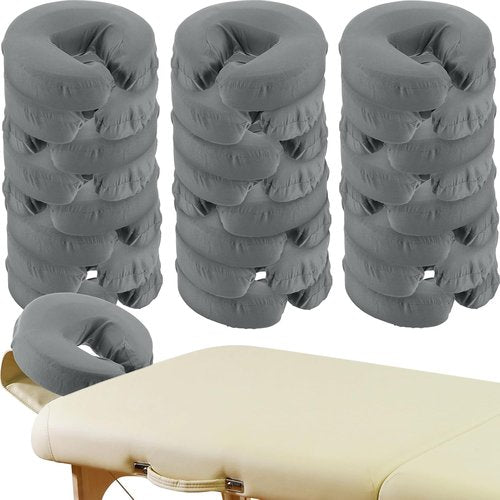 Macarrie 24 Pcs Microfiber Face Cradle Covers - Soft, Reusable, Oil-Proof Headrest Sheets | Gray
