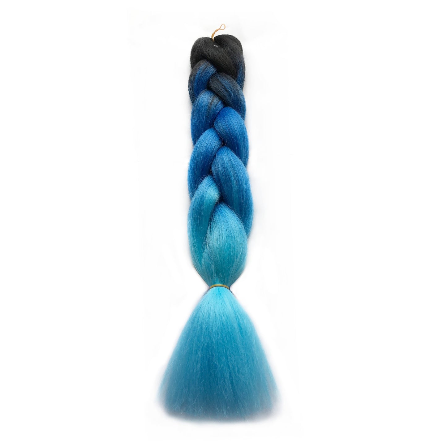 VCKOVCKO Ombre Color Jumbo Braiding Hair 3 Tone Jumbo Braid Hair Extensions For Twist Braiding,Jumbo Box Braiding Hair 24",3 Bundles/Lot,Black-Blue-Light Blue