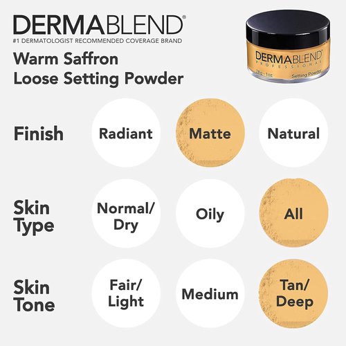 Dermablend Loose Setting Powder - Lightweight Face Makeup & Finishing Powder for All Skin Tones
