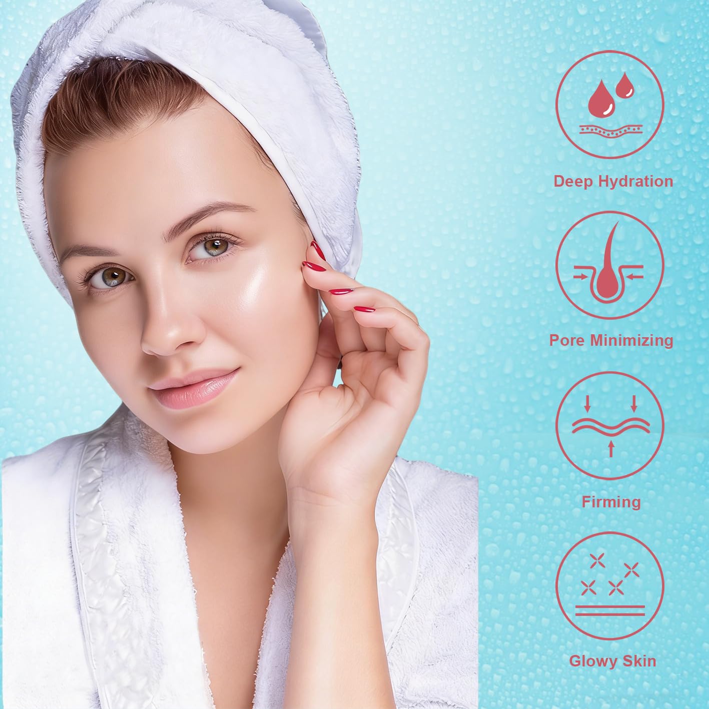 Skiennix Deep Collagen Face Mask - Hydrating Hydrogel for Firmness & Elasticity | 40g x 5 Pack
