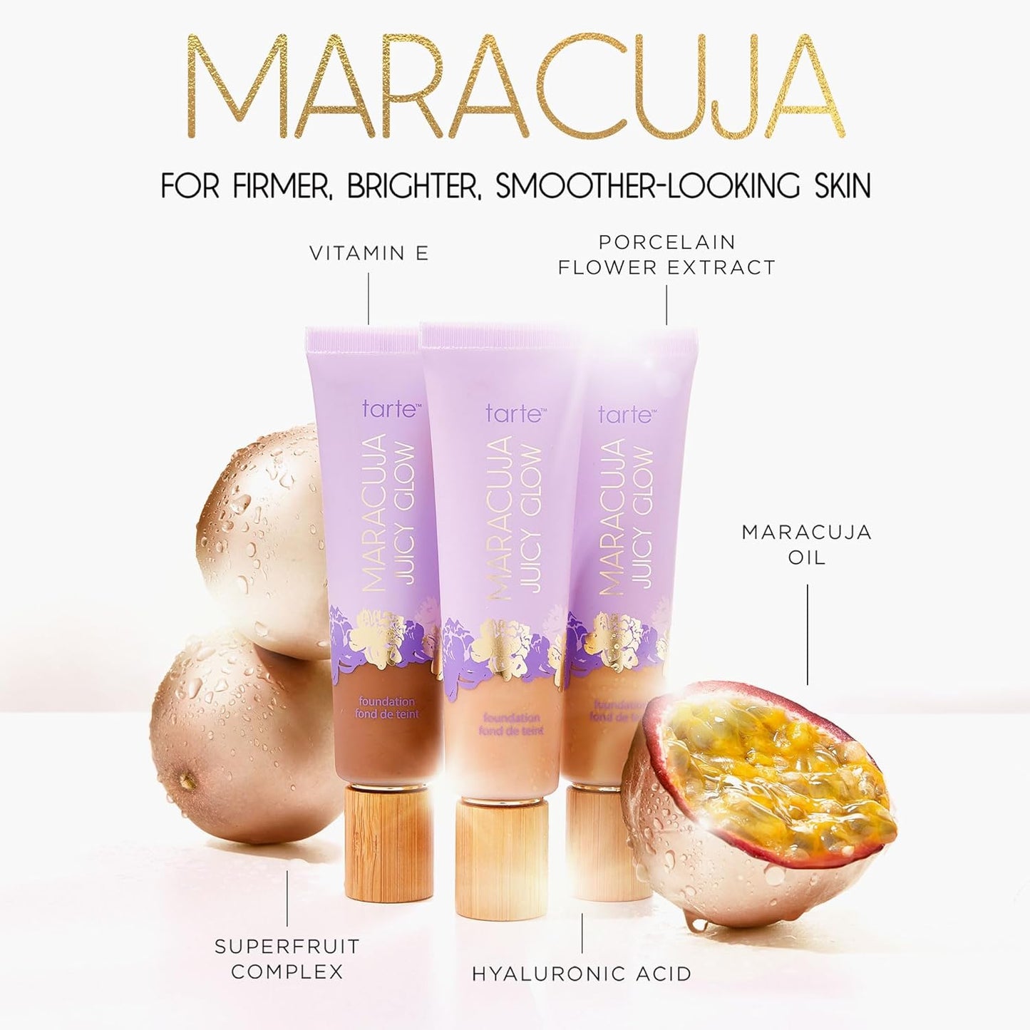 Tarte Maracuja Juicy Glow Tint - Lightweight Tinted Moisturizer with Hyaluronic Acid & Antioxidants for Radiant Skin | Buildable Medium Coverage, Waterproof, Vegan, Cruelty-Free