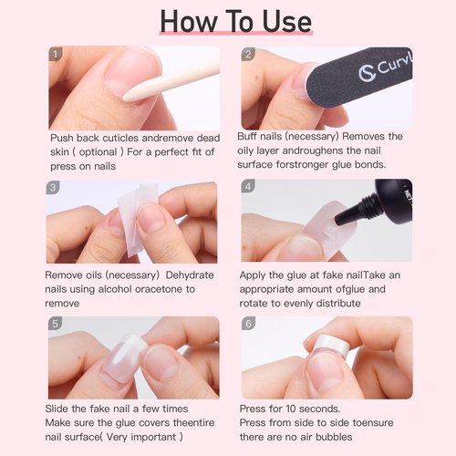 CurvLife Nail Tips Semi Solid Nail Glue 2g (5pcs) - Super Strong, Soft Glue Gel Quick Drying Adhesive for Press On Nails, No UV Light Needed