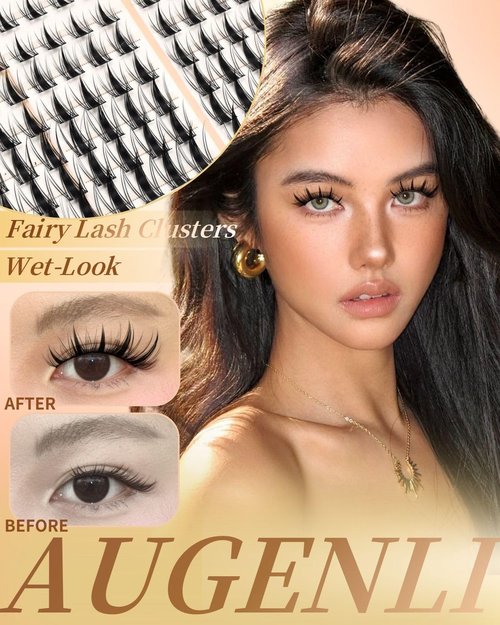 Cutey Manga Lash Clusters - Wispy Individual Lash Extensions, 126pcs Natural C Curl, DIY Anime Lashes (10-16mm)