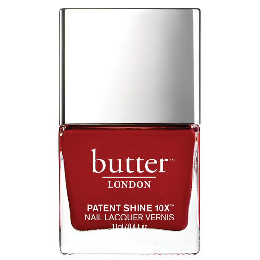 butter LONDON Patent Shine 10X Nail Lacquer Polish, Her Majesty (Red) - Gel-Like Finish & Chip-Resistant Nail Lacquer Helps Protects & Strengthens Nails - Vegan & Cruelty-Free (0.4 Fl Oz)