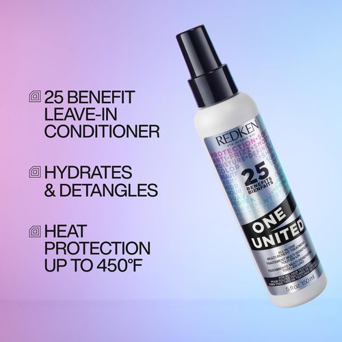 Redken One United Leave-In Conditioner - Multi-Benefit Treatment for All Hair Types, Heat Protectant & Detangler, Paraben-Free