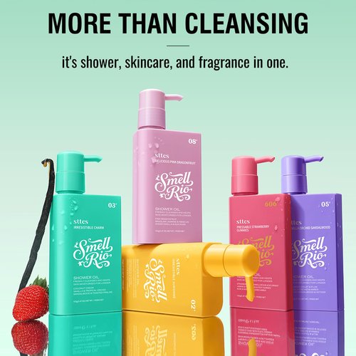 Sttes Smell Rio Shower Oil 03# (Irresistible Charm) 5.47 oz – Moisturizing Body Wash with Coconut Cream, Vanilla & Tropical Orchid Scent, Natural Plant Oils, No Mineral Oil, Parabens or Phthalates