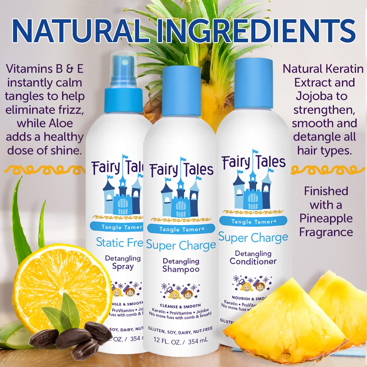 Fairy Tales Tangle Tamer Detangling Shampoo for Kids - Ultra Moisturizing, Anti-Frizz - 12 Oz