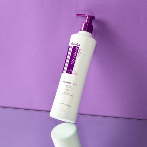 Fanola No Yellow Purple Hair Mask - Deep Conditioning for Blonde & Grey Hair - Neutralizes Brassy Tones (11.8 Fl Oz)