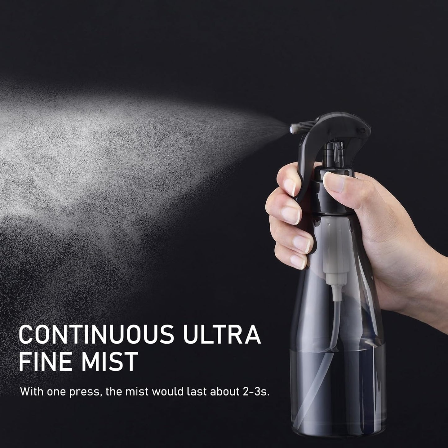 Skiennix Continuous Spray Bottle - Ultra Fine 10oz Water Spray for Hair, Cleaning & Plants