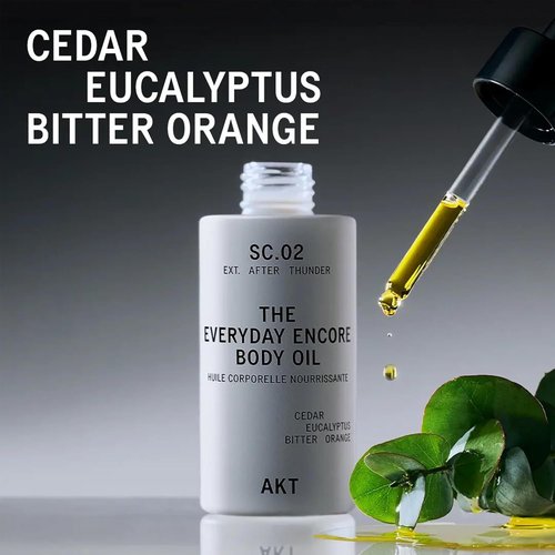 AKT Everyday Encore Body Oil - 3.4 Fl Oz | Fast Absorbing Moisturizer with Cedar Fragrance for All Genders
