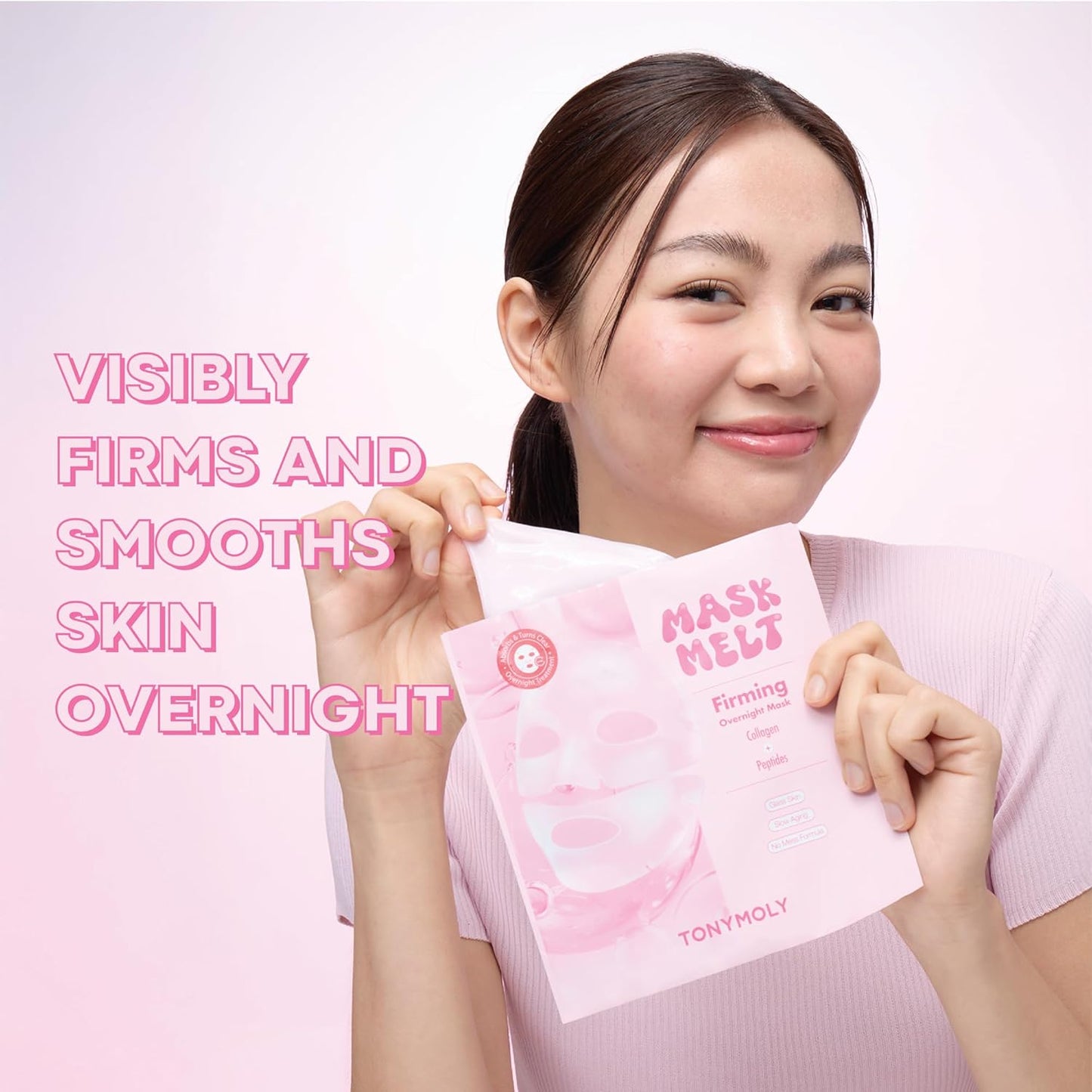 TONYMOLY Mask Melt Brightening Hydrogel Overnight Face Mask, Vitamin C and Rice Essence, 1 Sheet