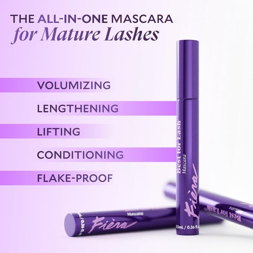 Fièra Best for Lash™ Mascara for Women Over 40 - Volumizing & Lengthening Peptide Formula, Brown