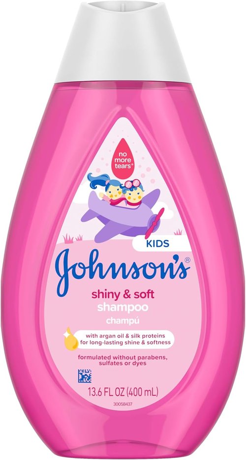 Johnson's Kids' Shampoo - Shiny & Soft Formula with Argan Oil & Silk Proteins, 13.6 fl. oz