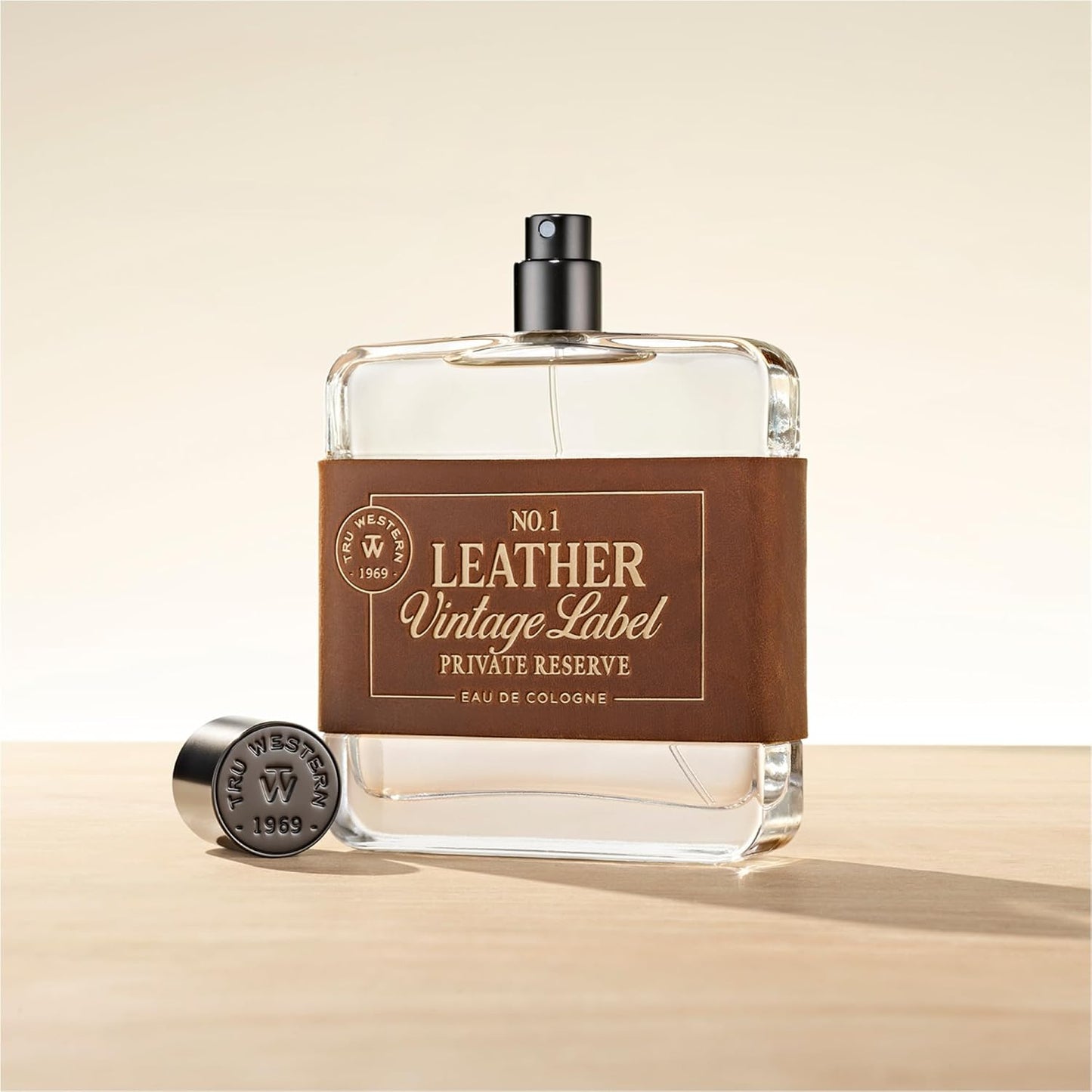 Tru Western Leather No. 1 - Vintage Label Private Reserve Fragrance | 3.4 fl oz (100 ml) - Woodsy & Masculine Notes