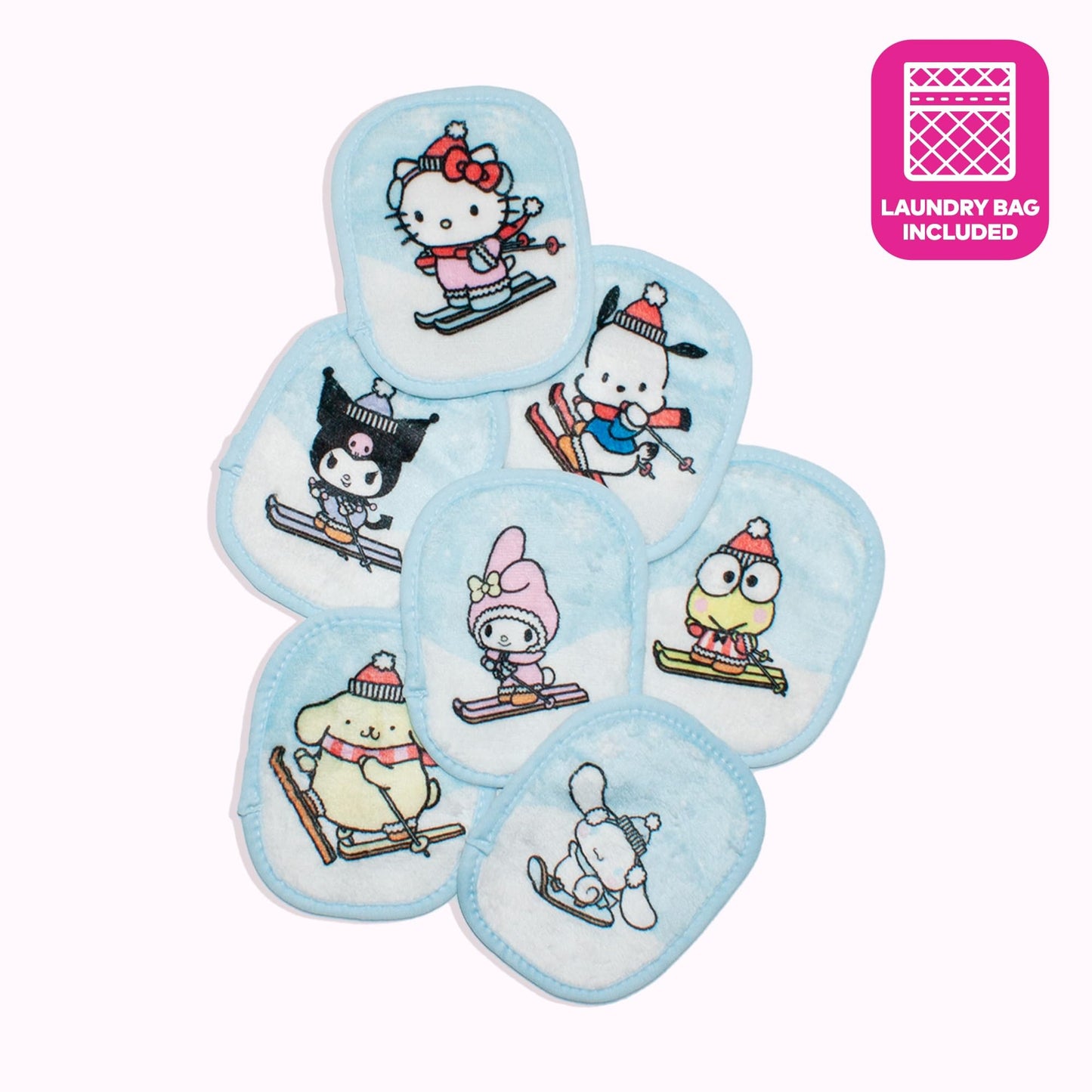 The Original MakeUp Eraser, 7-Day Set, Erase All Makeup With Just Water, Including Waterproof Mascara, Eyeliner, Foundation, Lipstick, Sunscreen, and More! Hello Kitty Skiing, 7ct.