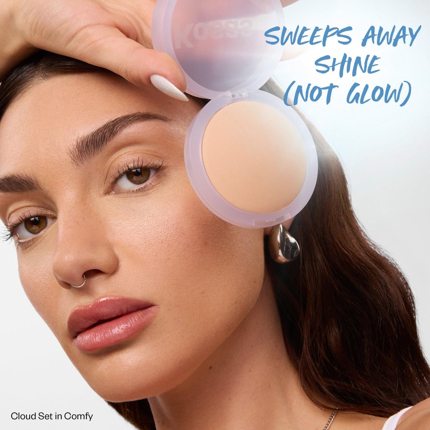 Kosas Cloud Set Pressed Setting Powder - Translucent Shine Control for Soft Matte Finish, Sheer Medium
