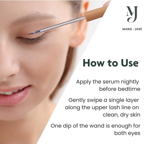 Marie-José Multi Peptide Lash Serum - Hormone-Free Formula for Stronger, Fuller Lashes | 3 ml, Gentle for Sensitive Eyes