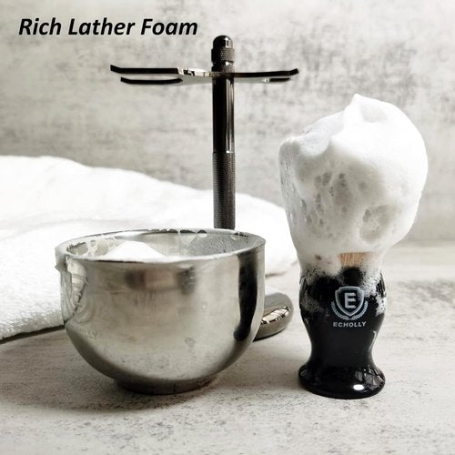 Echolly Luxury Shaving Brush for Men - Super Strong No-Shedding Bristles | Smooth Acrylic Handle