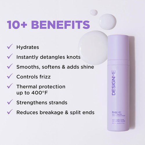 DESIGNME FAB.ME Leave-In Treatment - Multi-Benefit Conditioner for Curly Hair | Lightweight Dry Spray for Manageability