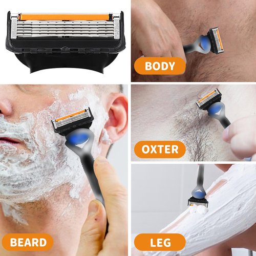 24 Replacement Razor Blades for Men – Compatible with Gillette ProGlide &Razor Systems, 5-Blade Refills, Wet Shave, Value Pack, Smooth & Precise