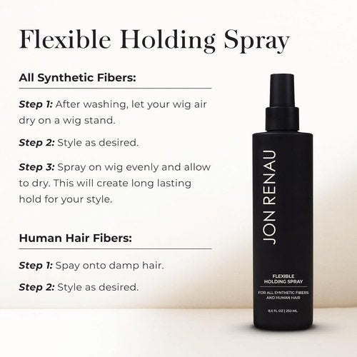 Jon Renau Flexible Holding Spray - Buildable Hold for Wigs | Paraben & Sulfate Free, 8.5 oz