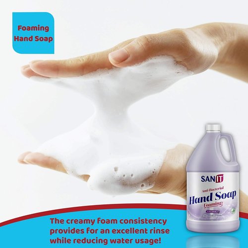 Sanit Antibacterial Foaming Hand Soap Refill - Aloe Vera & Moisturizers - All-Natural Lavender, 1 Gallon
