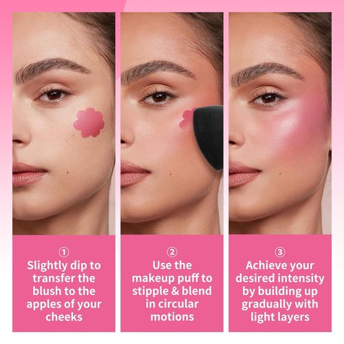 Color Nymph Liquid Blush Trio - Multi-Use Stamp Blush Set for Cheeks & Lips | Hydrating, Long-Lasting Formula - 3-Piece Vegan Makeup Gift Set