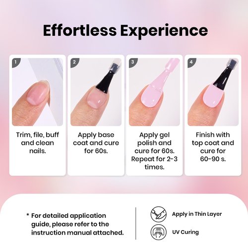 Beetles Pink Gel Nail Polish - 15ml Baby Pink Gel Polish Soak Off UV LED Needed Nail Art Manicure Salon DIY Design at Home Spring Nails Gifts for Woman