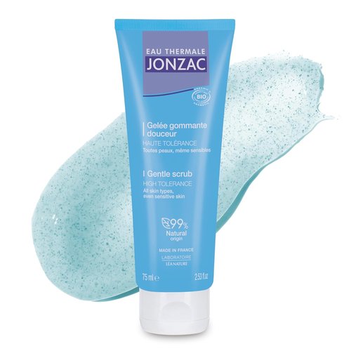 Eau Thermale Jonzac Organic Face Scrub - Gentle Perlite Beads for Radiant Skin - 2.54 Fl Oz
