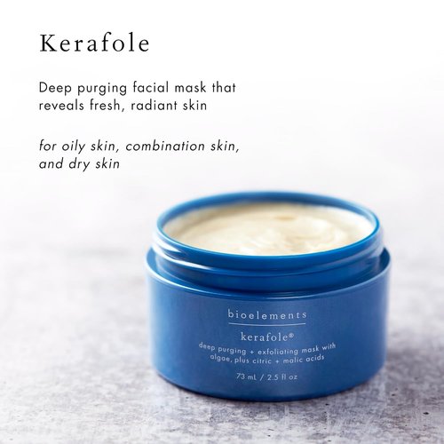 Bioelements Kerafole Facial Mask - 2.5 fl oz Deep-Purging Formula for Radiant Skin | Vegan & Cruelty-Free