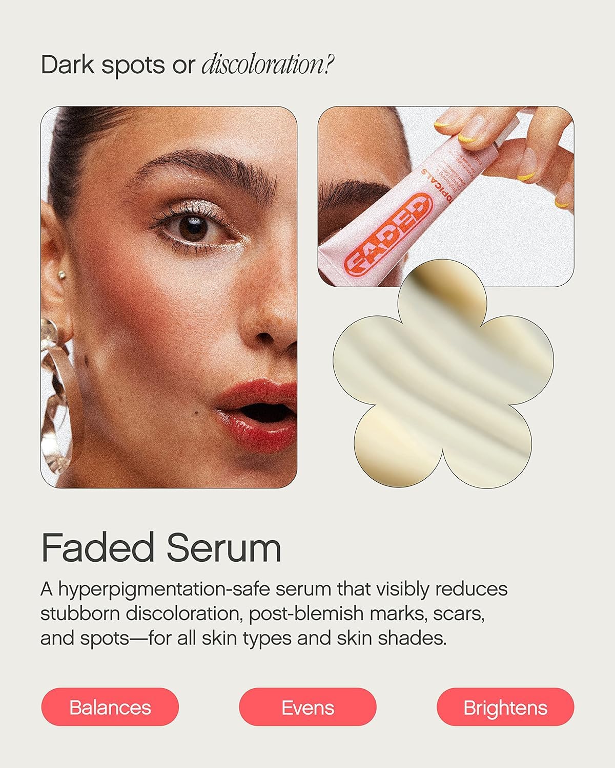 Topicals Faded Brightening Serum - Reduces Discoloration & Scars | Kojic Acid & Niacinamide | 0.5 Fl Oz