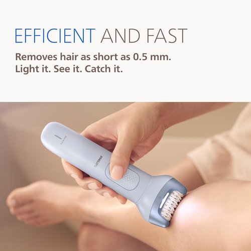 Philips Epilator Series 8000 - Cordless Wet & Dry Hair Removal Device with ProGuide | 60 Min Runtime, 3 Accessories
