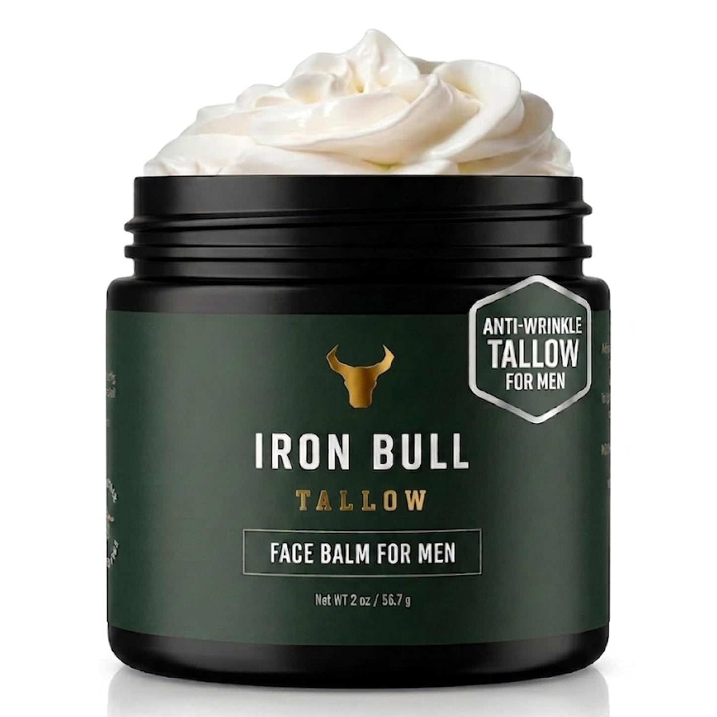Iron Bull Beef Tallow Face Moisturizer - Anti-Wrinkle & Hydrating for All Skin Types | 2 oz