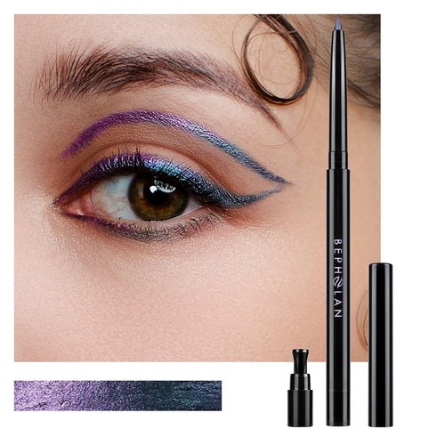 BEPHOLAN Metallic Eyeliner Pencil - Waterproof Glitter Eye Liner in Blue Purple Shifting Colors | 24h Long-Lasting