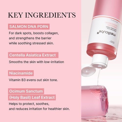 medicube PDRN Pink Trio Set: Salmon DNA PDRN Pink Peptide Serum and CICA Soothing Toner and PDRN Collagen Jelly Gel mask (4ea)