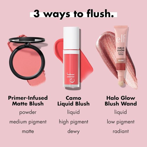 e.l.f Primer-Infused Blush - Long-Wear Matte Formula for Easy Blending | Always Rosy, Vegan & Cruelty-Free